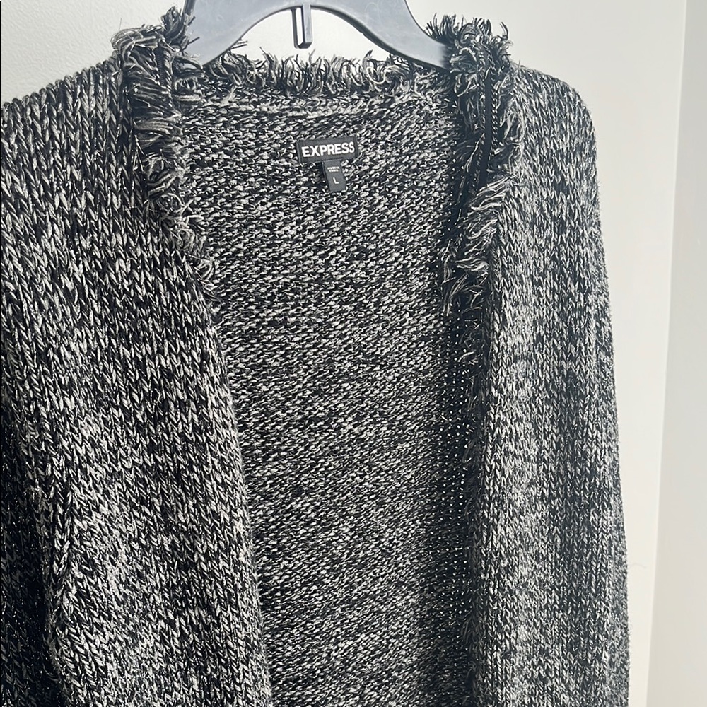 Express Black Chunky Knit Cardigan Sweater